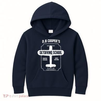 Men D.B. Cooper Skydiving School Kids Hoodie