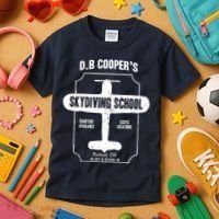 Men D.B. Cooper Skydiving School Kids T-Shirt thumb 3