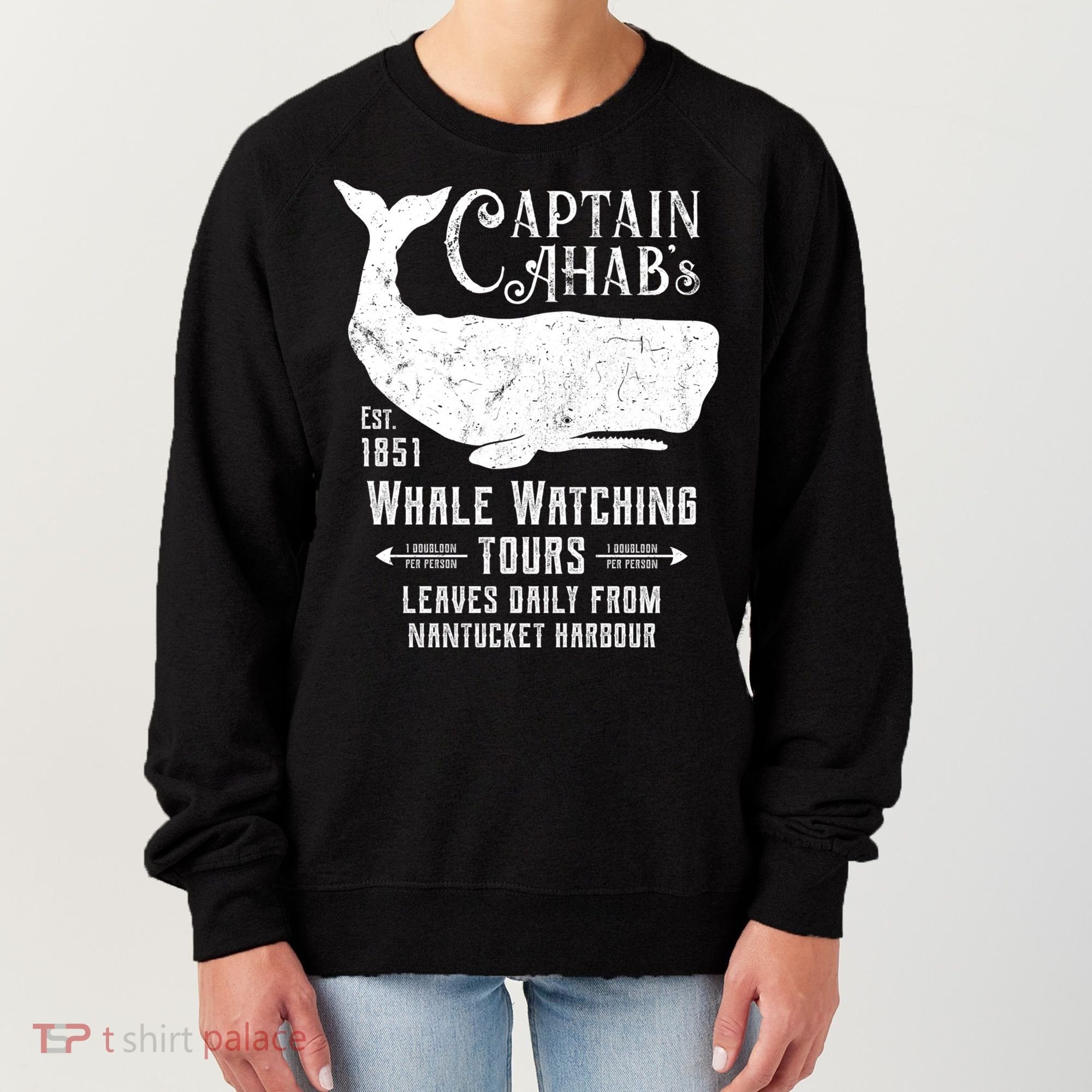 Moby Dick Captain Ahab Whale Watching Funny Sperm Whales Gift Women's Sweatshirt