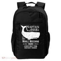 Moby Dick Captain Ahab Whale Watching Funny Sperm Whales Gift Backpack thumb 0
