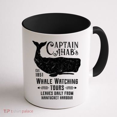 Moby Dick Captain Ahab Whale Watching Funny Sperm Whales Gift Coffee Mug back
