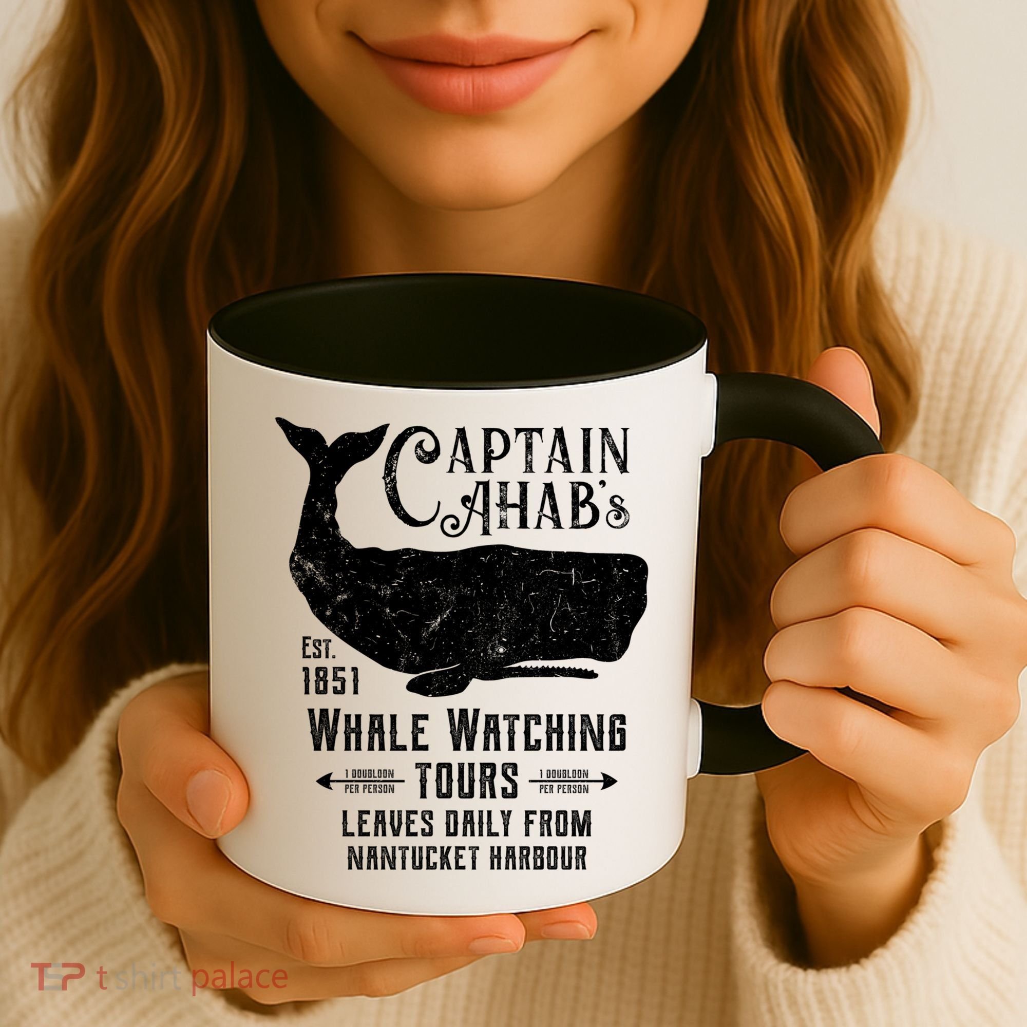 Moby Dick Captain Ahab Whale Watching Funny Sperm Whales Gift Coffee Mug
