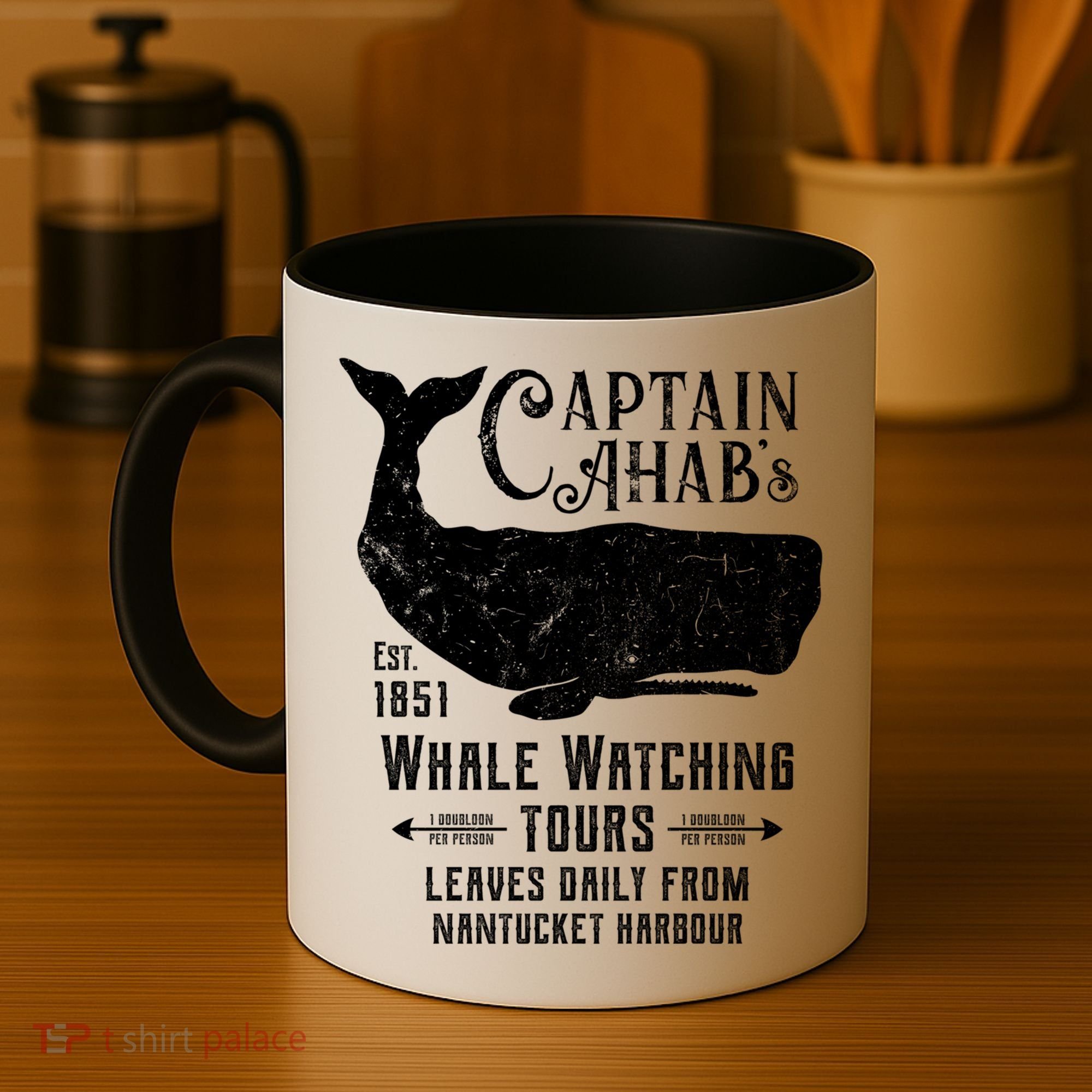 Moby Dick Captain Ahab Whale Watching Funny Sperm Whales Gift Coffee Mug