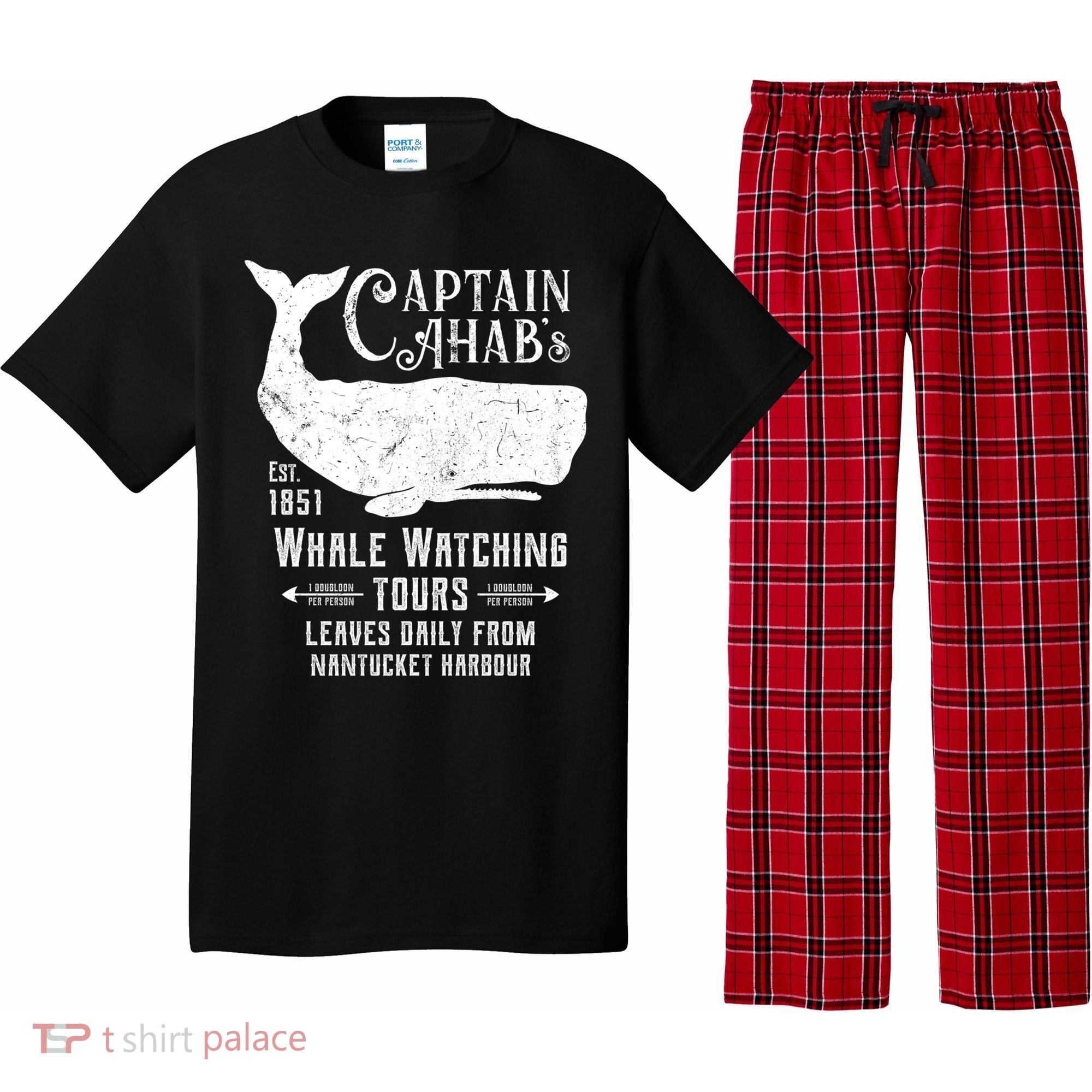Moby Dick Captain Ahab Whale Watching Funny Sperm Whales Gift Pajama Set