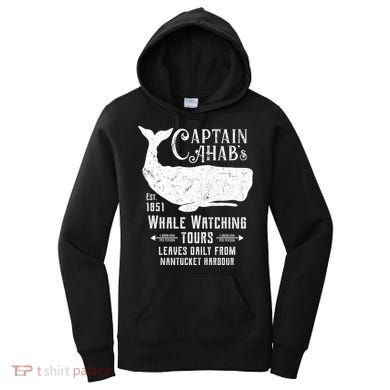 Moby Dick Captain Ahab Whale Watching Funny Sperm Whales Gift Women's Hoodie