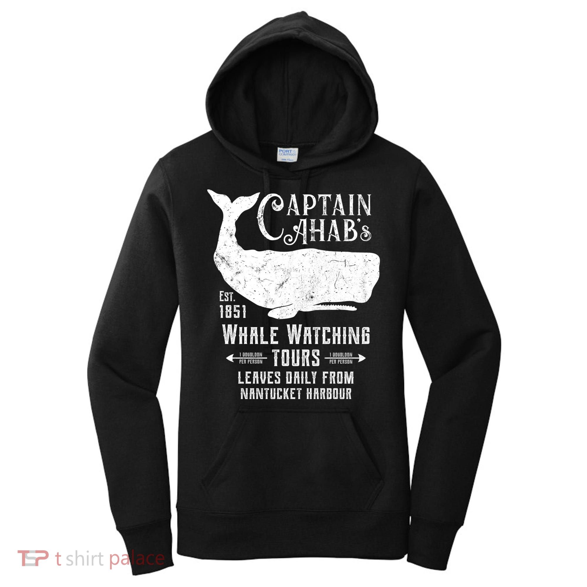 Moby Dick Captain Ahab Whale Watching Funny Sperm Whales Gift Women's Hoodie
