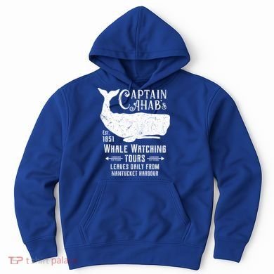 Moby Dick Captain Ahab Whale Watching Funny Sperm Whales Gift Hoodie