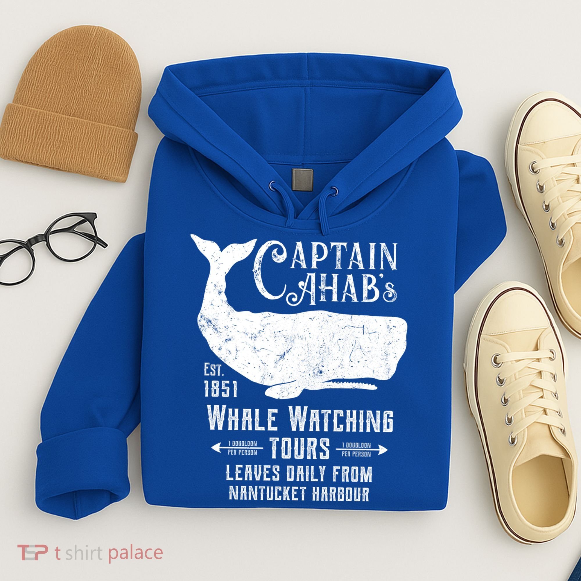 Moby Dick Captain Ahab Whale Watching Funny Sperm Whales Gift Hoodie