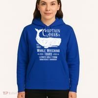 Moby Dick Captain Ahab Whale Watching Funny Sperm Whales Gift Hoodie thumb 5