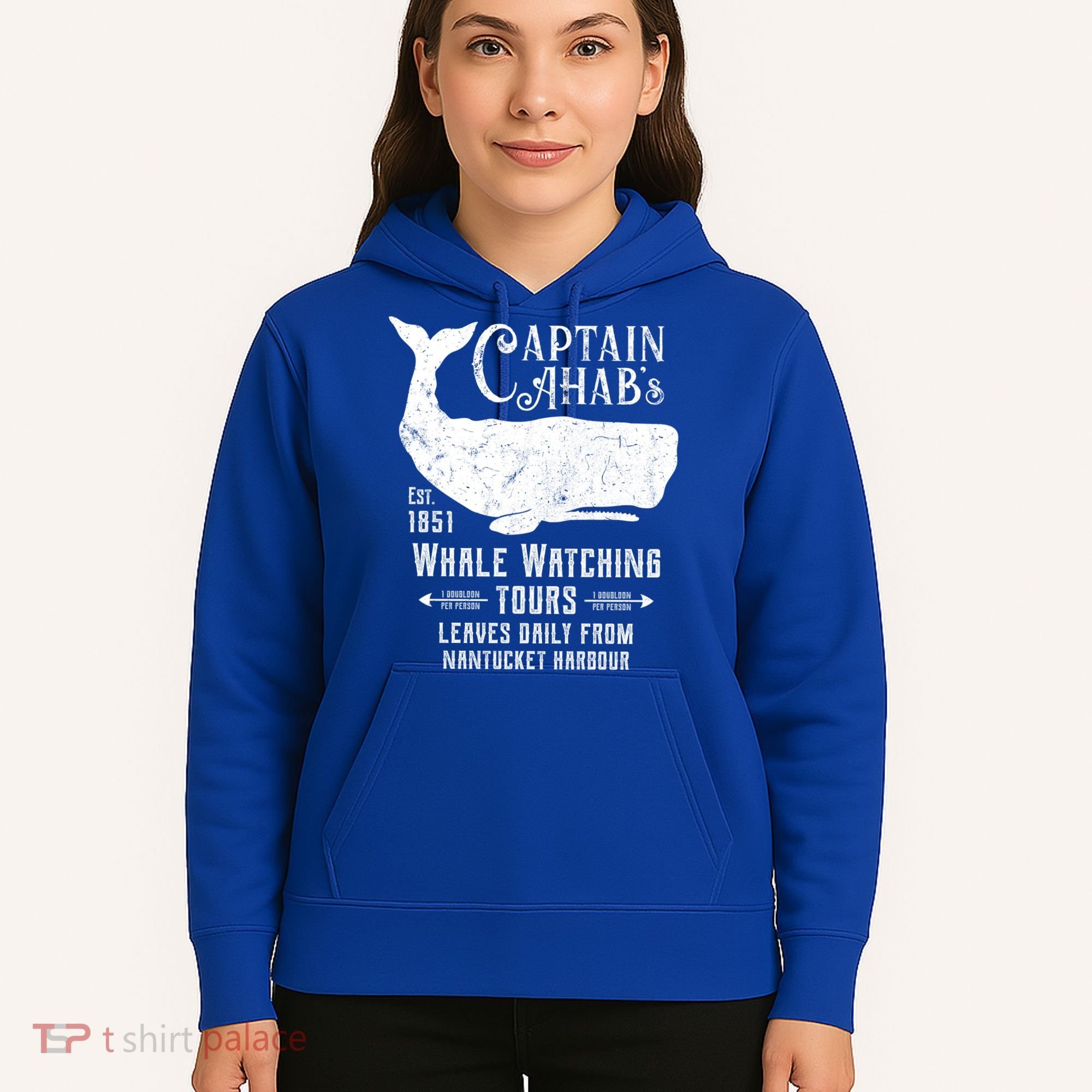 Moby Dick Captain Ahab Whale Watching Funny Sperm Whales Gift Hoodie
