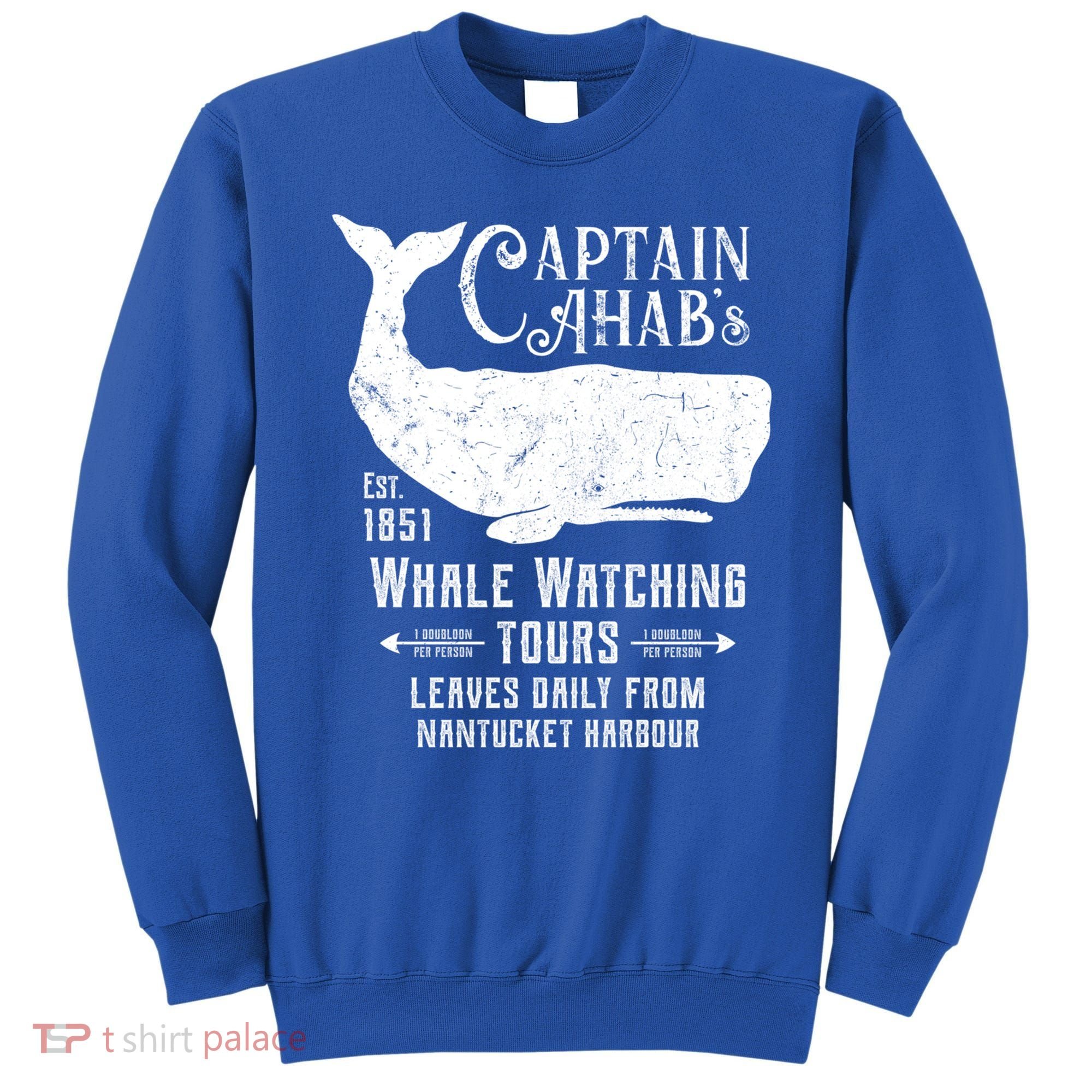 Moby Dick Captain Ahab Whale Watching Funny Sperm Whales Gift Sweatshirt