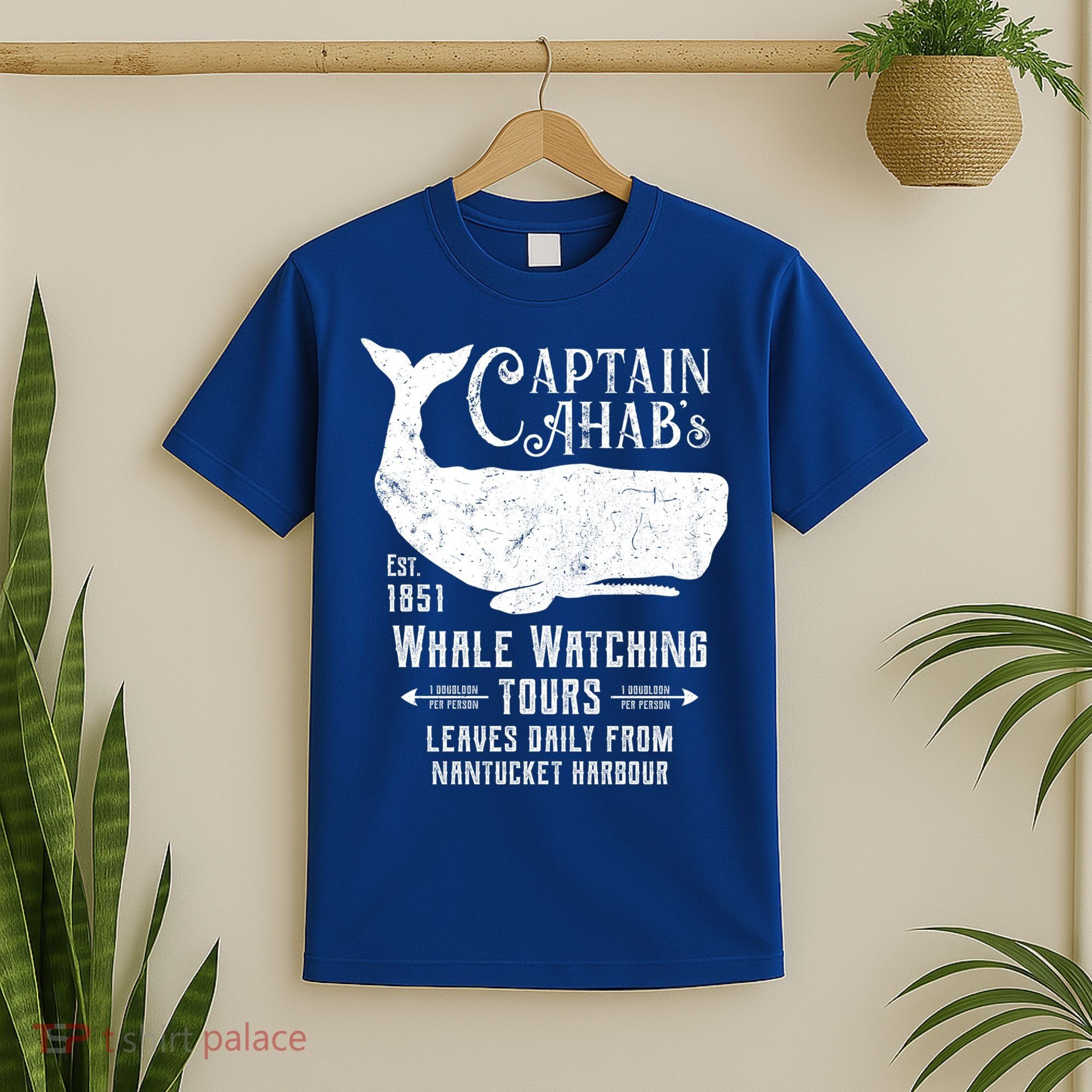 Moby Dick Captain Ahab Whale Watching Funny Sperm Whales Gift T-Shirt