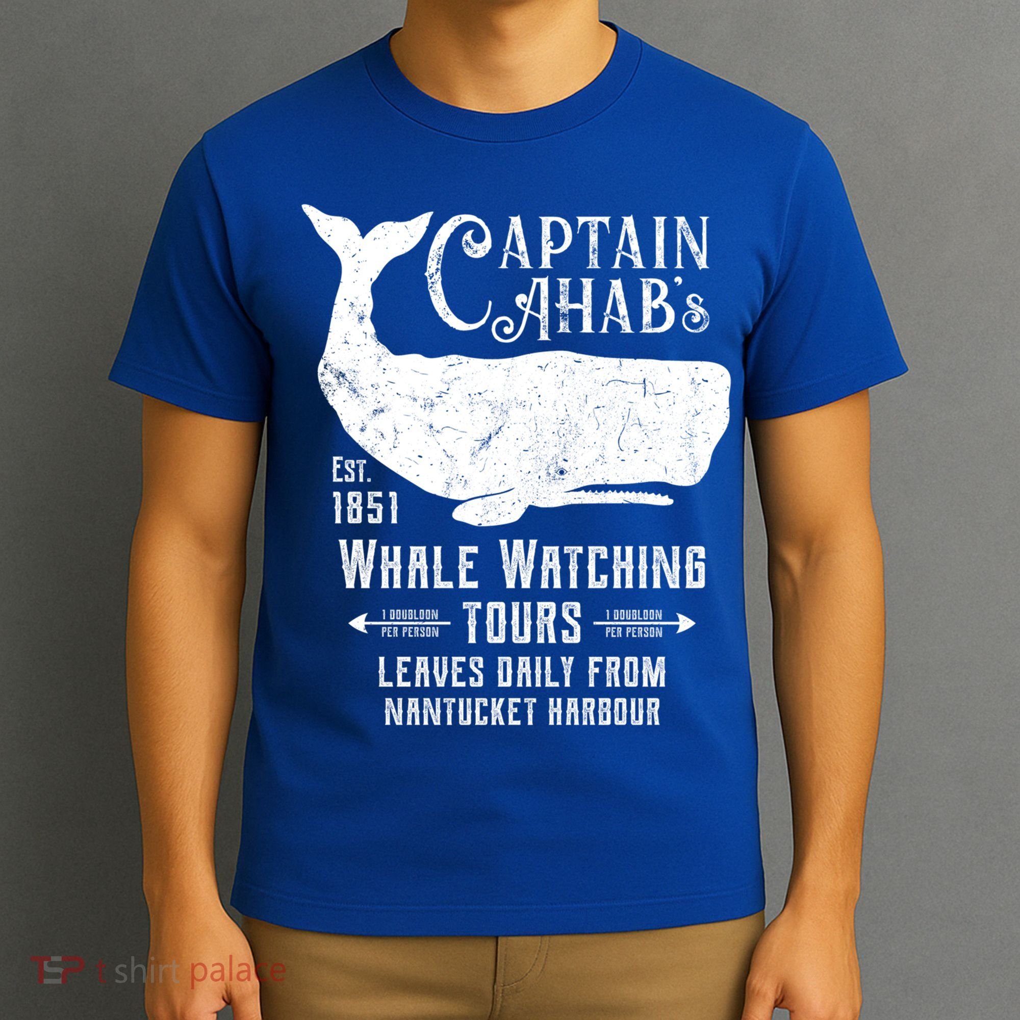 Moby Dick Captain Ahab Whale Watching Funny Sperm Whales Gift T-Shirt