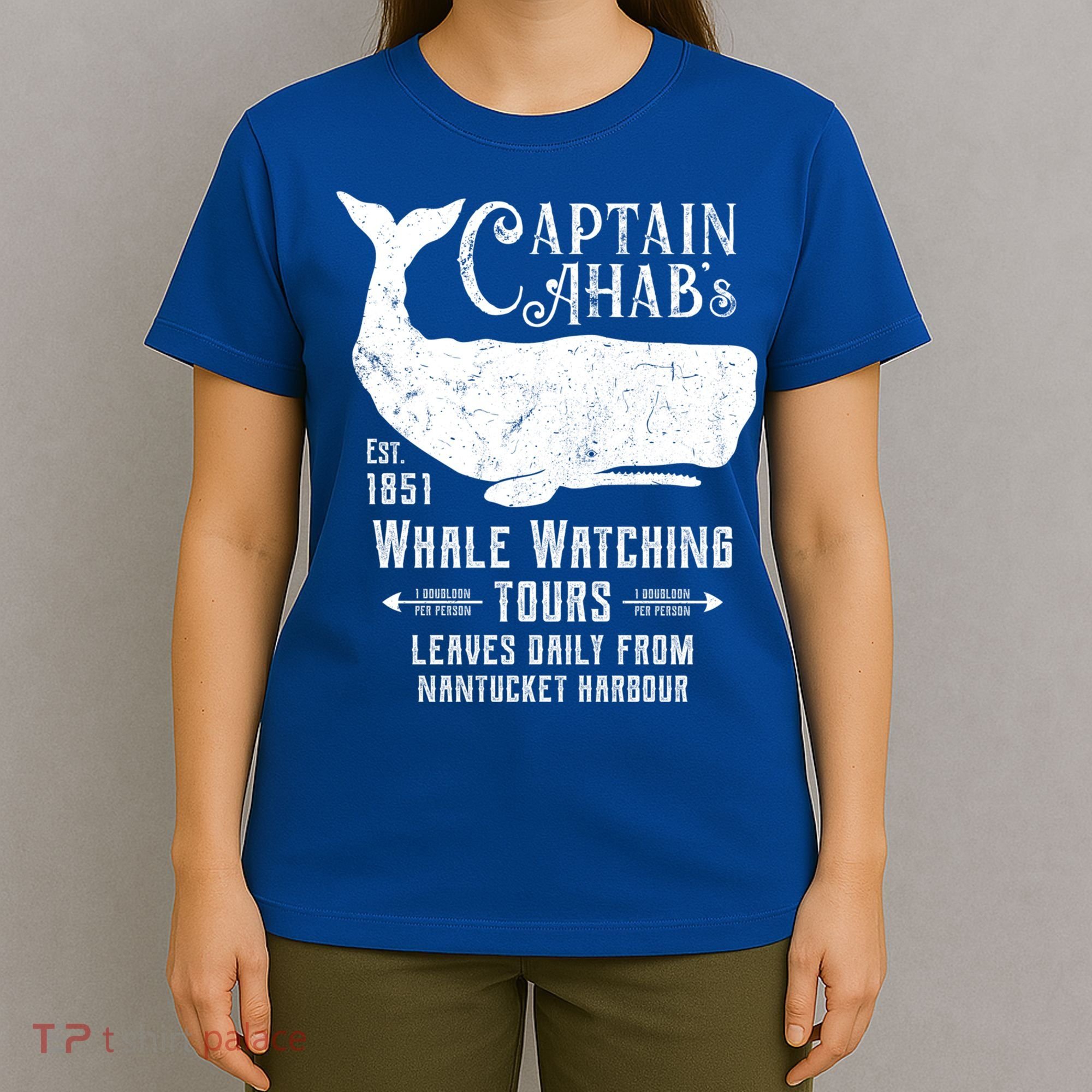 Moby Dick Captain Ahab Whale Watching Funny Sperm Whales Gift T-Shirt