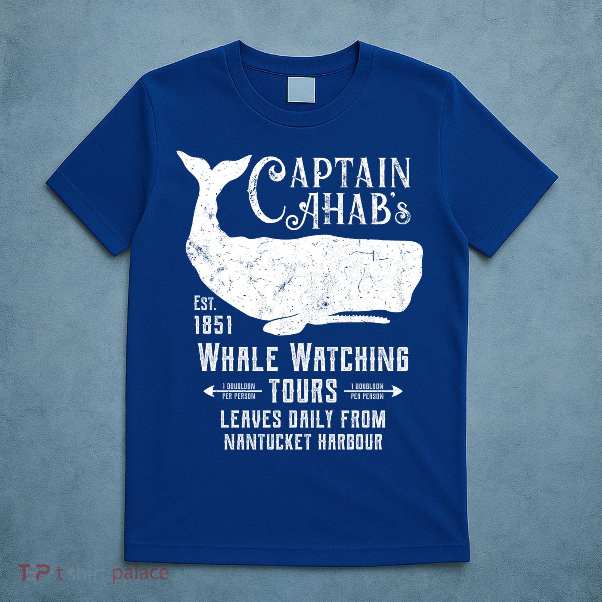Moby Dick Captain Ahab Whale Watching Funny Sperm Whales Gift T-Shirt