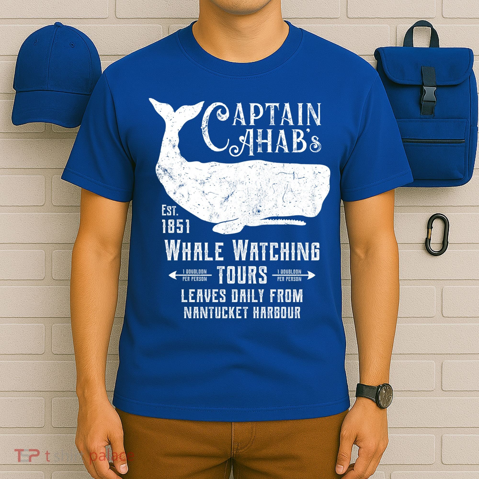 Moby Dick Captain Ahab Whale Watching Funny Sperm Whales Gift T-Shirt