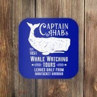 Moby Dick Captain Ahab Whale Watching Funny Sperm Whales Gift Coaster thumb 0