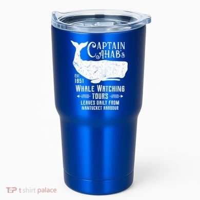 Moby Dick Captain Ahab Whale Watching Funny Sperm Whales Gift Tumbler