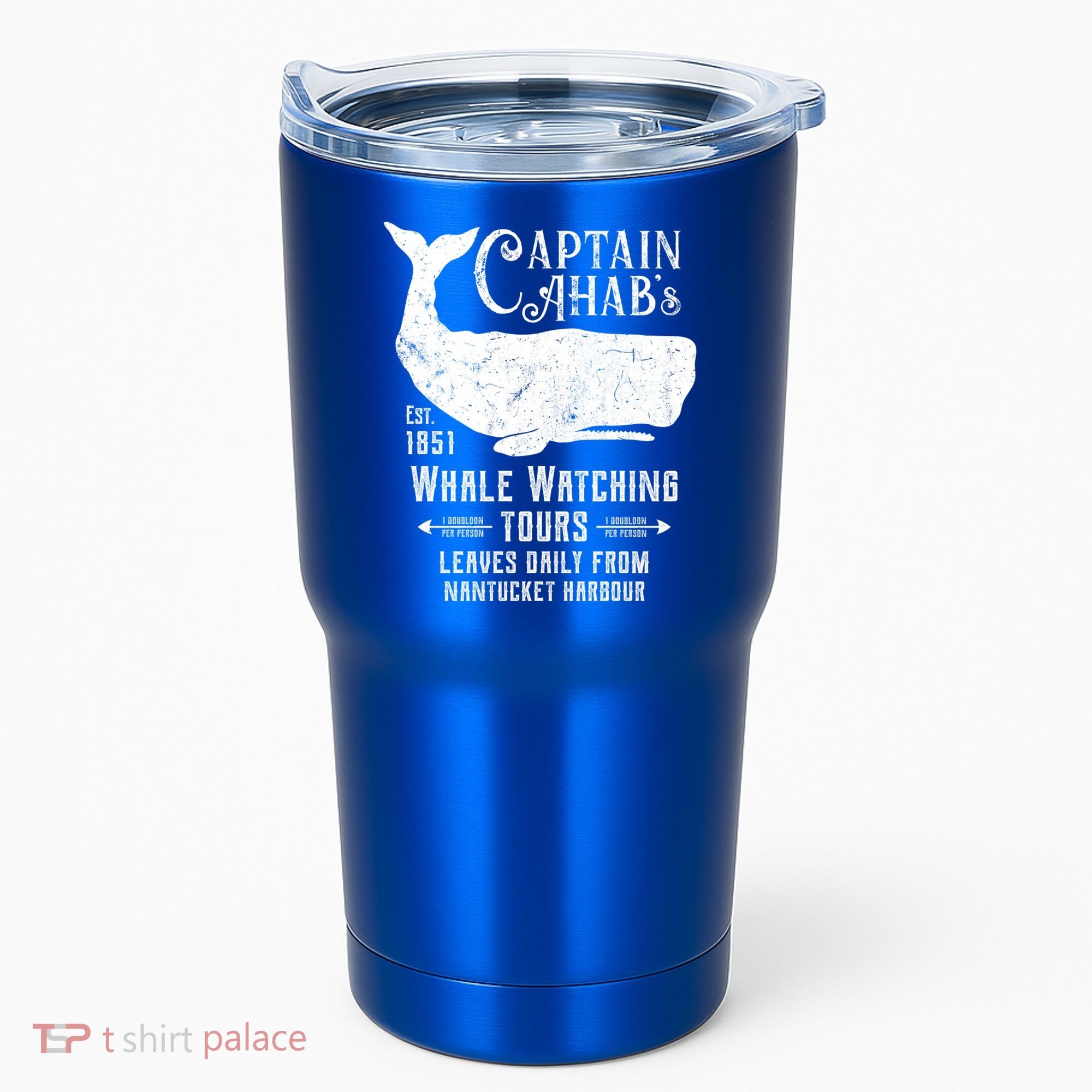 Moby Dick Captain Ahab Whale Watching Funny Sperm Whales Gift Tumbler