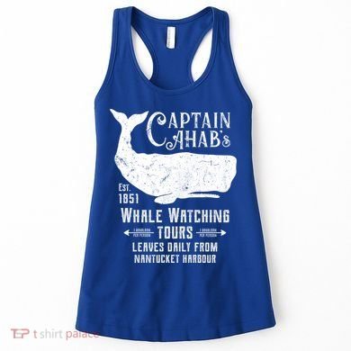 Moby Dick Captain Ahab Whale Watching Funny Sperm Whales Gift Women's Tank Top
