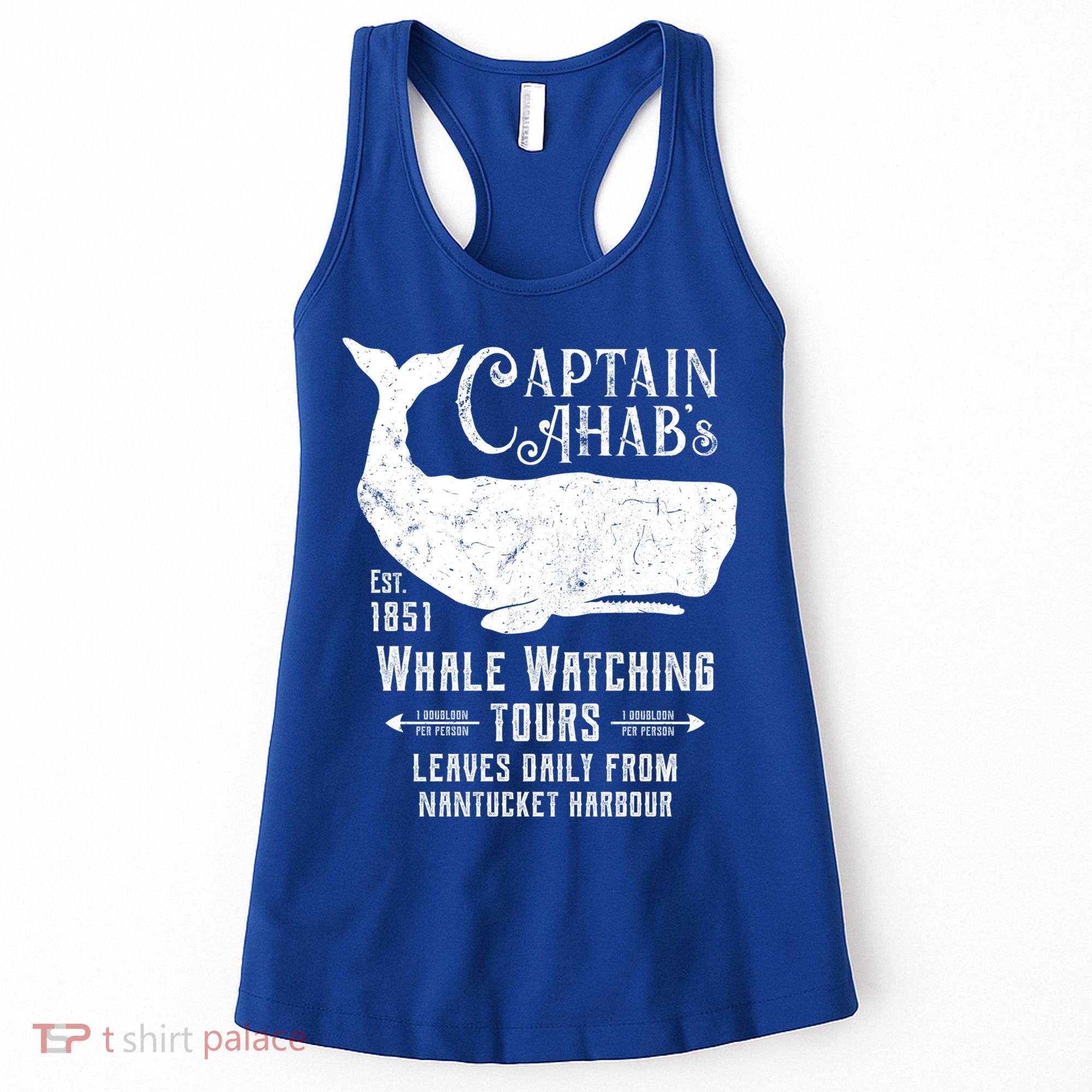 Moby Dick Captain Ahab Whale Watching Funny Sperm Whales Gift Women's Tank Top