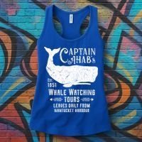 Moby Dick Captain Ahab Whale Watching Funny Sperm Whales Gift Women's Tank Top thumb 3