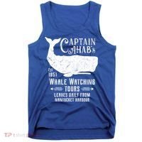 Moby Dick Captain Ahab Whale Watching Funny Sperm Whales Gift Tank Top thumb 0
