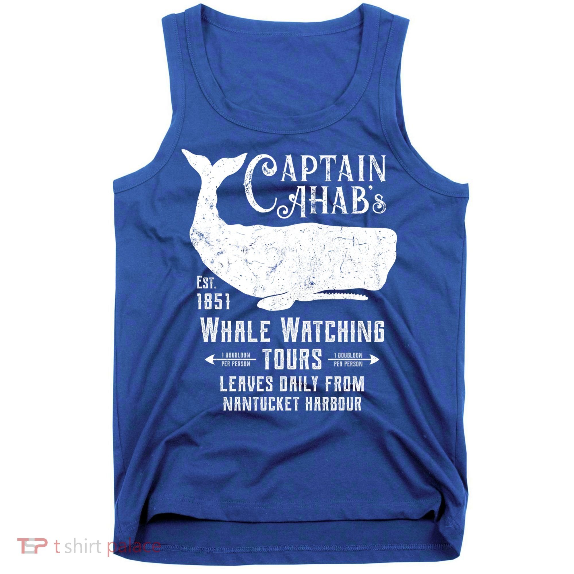 Moby Dick Captain Ahab Whale Watching Funny Sperm Whales Gift Tank Top