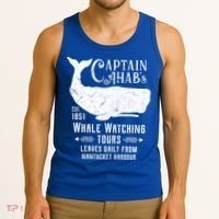 Moby Dick Captain Ahab Whale Watching Funny Sperm Whales Gift Tank Top thumb 3