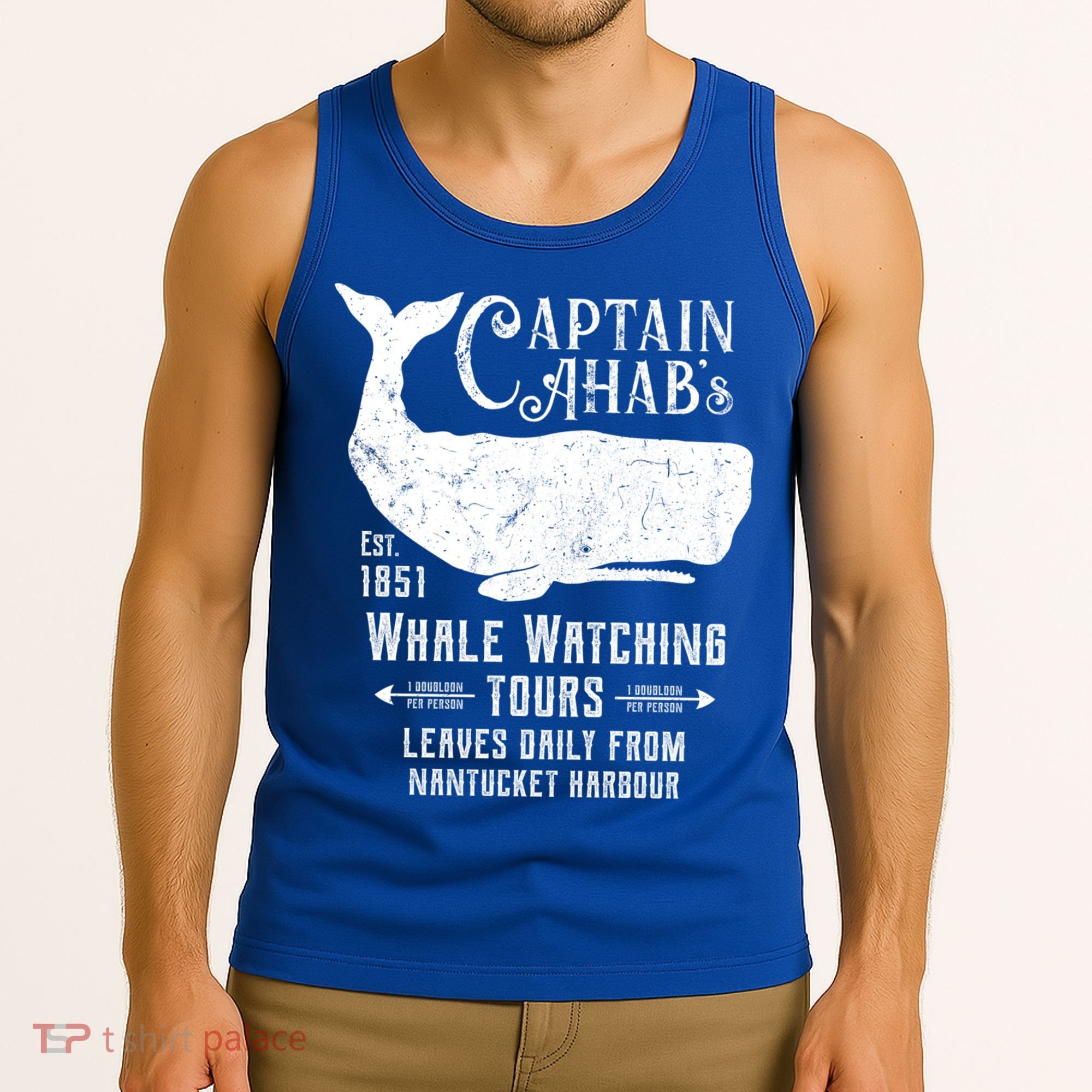 Moby Dick Captain Ahab Whale Watching Funny Sperm Whales Gift Tank Top