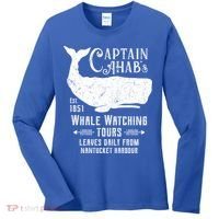 Moby Dick Captain Ahab Whale Watching Funny Sperm Whales Gift Women's Long Sleeve Shirt thumb 0
