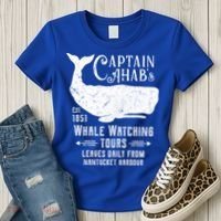 Moby Dick Captain Ahab Whale Watching Funny Sperm Whales Gift Women's T-Shirt thumb 3