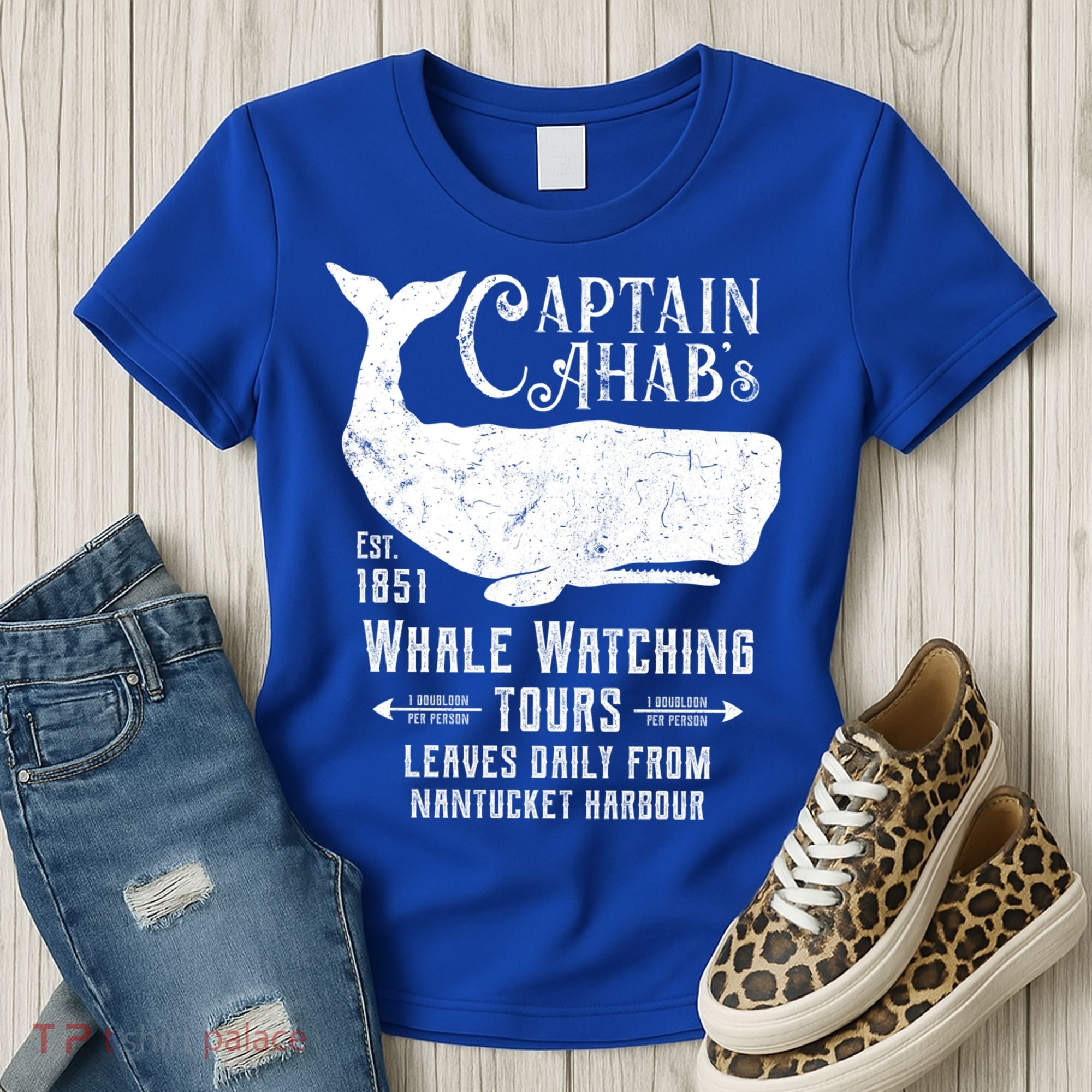 Moby Dick Captain Ahab Whale Watching Funny Sperm Whales Gift Women's T-Shirt