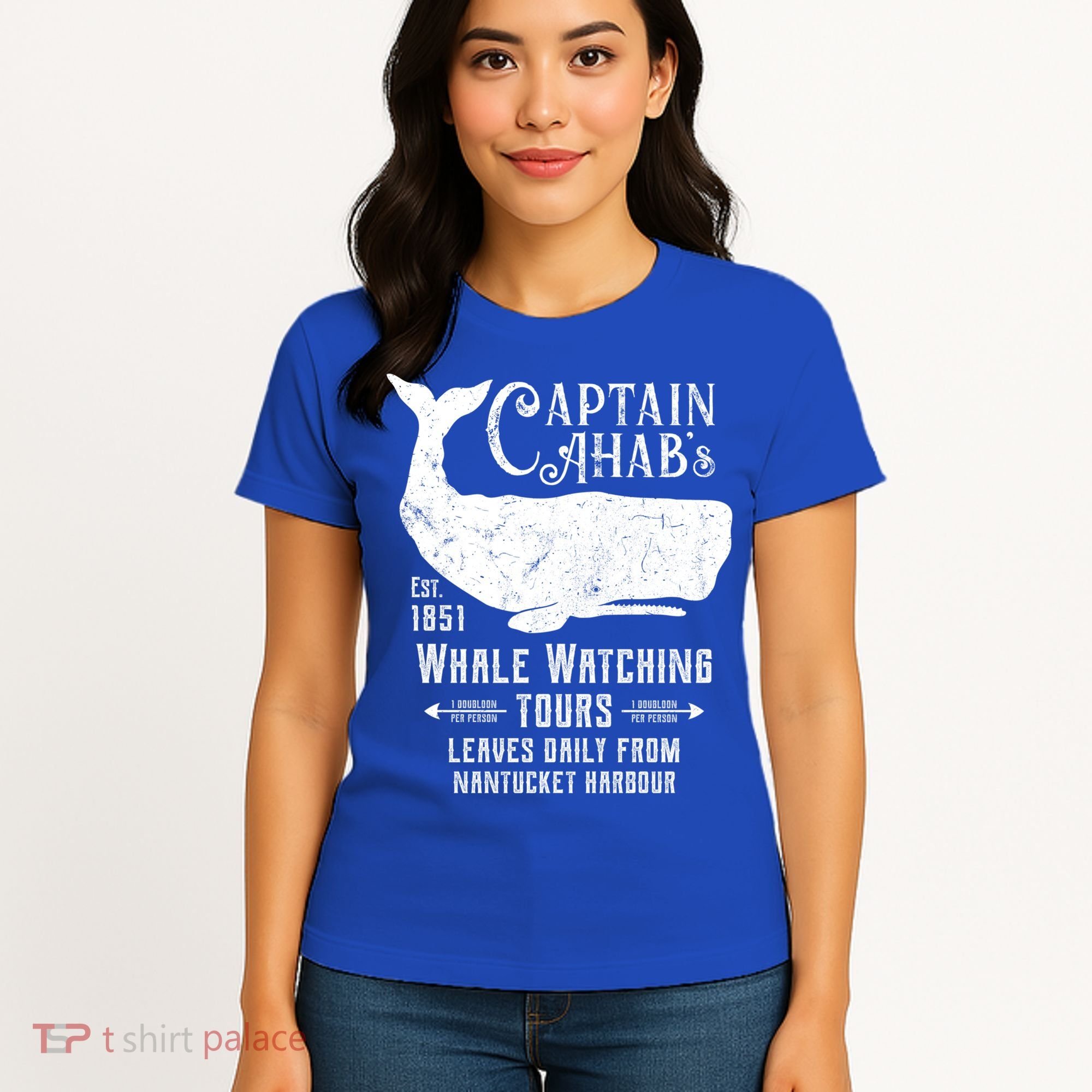 Moby Dick Captain Ahab Whale Watching Funny Sperm Whales Gift Women's T-Shirt