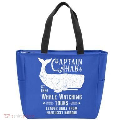 Moby Dick Captain Ahab Whale Watching Funny Sperm Whales Gift Tote Bag