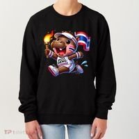 Moo Deng Cute Baby Hippo Thailand Running Marathon Women's Sweatshirt thumb 0