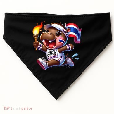 Moo Deng Cute Baby Hippo Thailand Running Marathon USA-Made Doggie Bandana