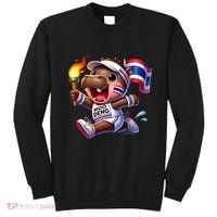 Moo Deng Cute Baby Hippo Thailand Running Marathon Sweatshirt thumb 0