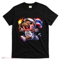 Moo Deng Cute Baby Hippo Thailand Running Marathon T-Shirt thumb 0