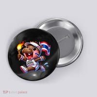 Moo Deng Cute Baby Hippo Thailand Running Marathon Button thumb 0
