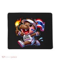 Moo Deng Cute Baby Hippo Thailand Running Marathon Mousepad thumb 0