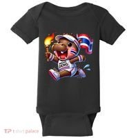 Moo Deng Cute Baby Hippo Thailand Running Marathon Baby Bodysuit thumb 0