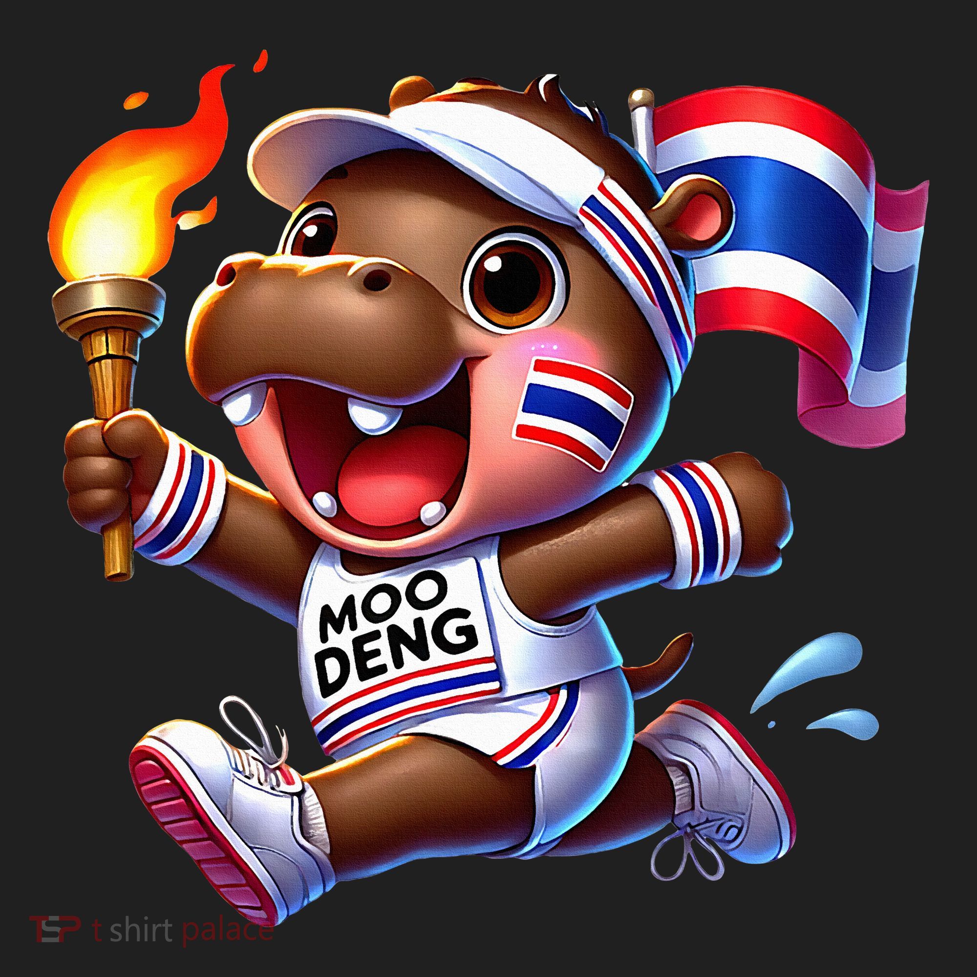 Moo Deng Cute Baby Hippo Thailand Running Marathon Hat
