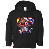 Moo Deng Cute Baby Hippo Thailand Running Marathon Toddler Hoodie thumb 0