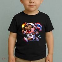 Moo Deng Cute Baby Hippo Thailand Running Marathon Toddler T-Shirt thumb 2