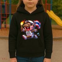 Moo Deng Cute Baby Hippo Thailand Running Marathon Kids Hoodie thumb 3