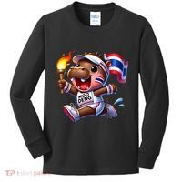 Moo Deng Cute Baby Hippo Thailand Running Marathon Kids Long Sleeve Shirt thumb 0