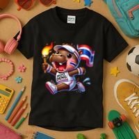 Moo Deng Cute Baby Hippo Thailand Running Marathon Kids T-Shirt thumb 3