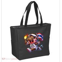 Moo Deng Cute Baby Hippo Thailand Running Marathon Tote Bag thumb 2