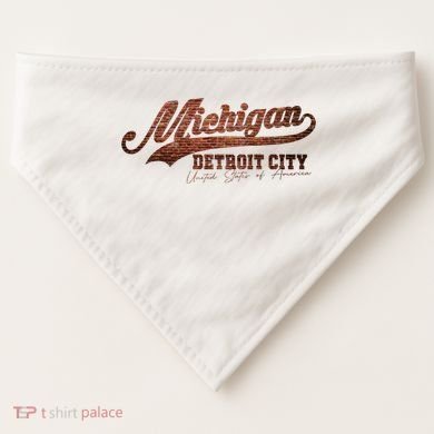 Michigan Detroit City Bricks USA-Made Doggie Bandana